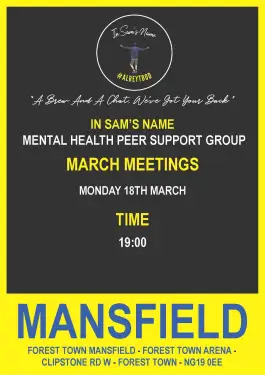 Click Here To Enlarge This Photo Of Mansfield Talk and Support Meeting Dates in March 2024