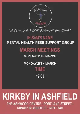 Click Here To Enlarge This Photo Of Ashfield Talk and Support Meeting Dates in March 2024