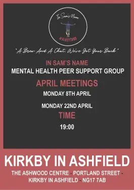 Click Here To Enlarge This Photo Of Ashfield Talk and Support Meeting Dates in April 2024