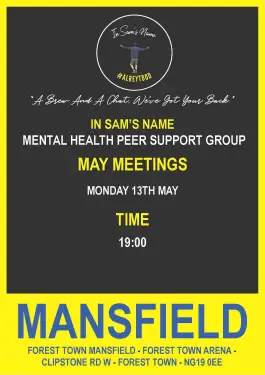 Click Here To Enlarge This Photo Of Mansfield Talk and Support Meeting Dates in May 2024