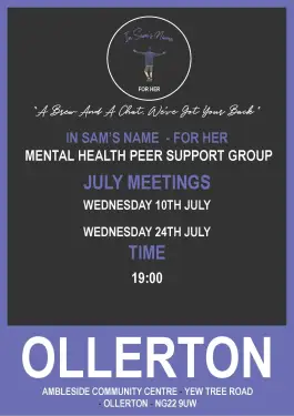 Click Here To Enlarge This Photo Of Ollerton Ladies Talk and Support Meeting Dates in July 2024