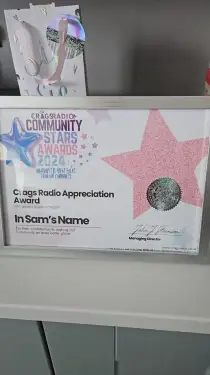 Click Here To Enlarge This Photo Of In Sam's Name wins Crags Radio Appreciation Award
