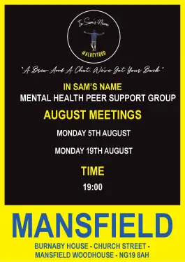 Click Here To Enlarge This Photo Of Mansfield Talk and Support Meeting Dates in August 2024