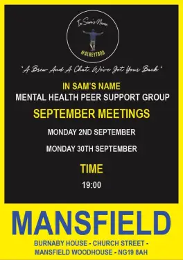 Click Here To Enlarge This Photo Of Mansfield Talk and Support Meeting Dates in September 2024