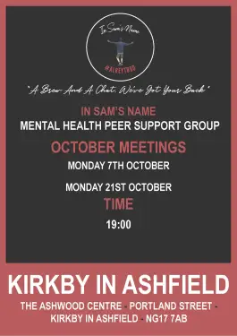 Click Here To Enlarge This Photo Of Ashfield Talk and Support Meeting Dates in October 2024