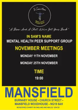 Click Here To Enlarge This Photo Of Mansfield Talk and Support Meeting Dates in November 2024