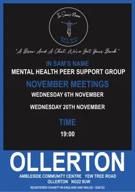 Click Here To Enlarge This Photo Of Ollerton Talk and Support Meeting Dates in November 2024