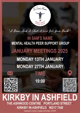 Click Here To Enlarge This Photo Of Ashfield Talk and Support Meeting Dates in January 2025