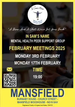 Click Here To Enlarge This Photo Of Mansfield Talk and Support Meeting Dates in February 2025