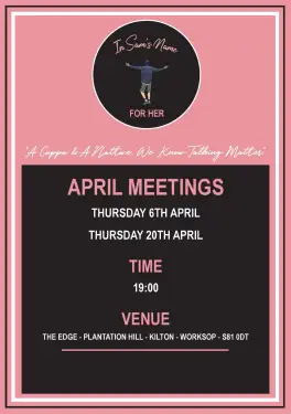 Click Here To Enlarge This Photo Of April Talk and Support Meetings 2023 For Her
