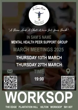 Click Here To Enlarge This Photo Of Worksop Talk and Support Meeting Dates March 2025