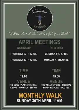 Click Here To Enlarge This Photo Of April Talk and Support Meetings 2023