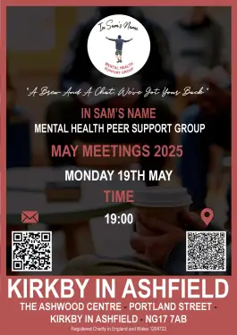 Click Here To Enlarge This Photo Of Ashfield Talk and Support Meeting Dates in May 2025