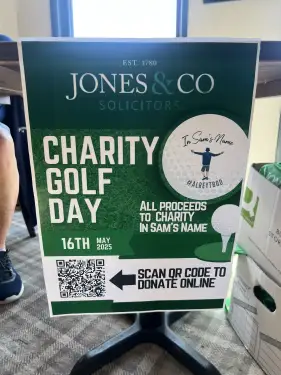 Click Here To Enlarge This Photo Of Jones & Co Charity Golf Day for In Sam's Name