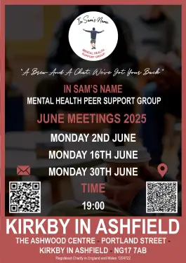 Click Here To Enlarge This Photo Of Ashfield Talk and Support Meeting Dates in June 2025