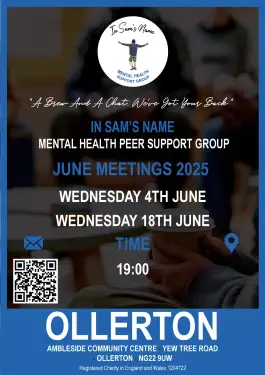 Click Here To Enlarge This Photo Of Ollerton Talk and Support Meeting Dates in June 2025