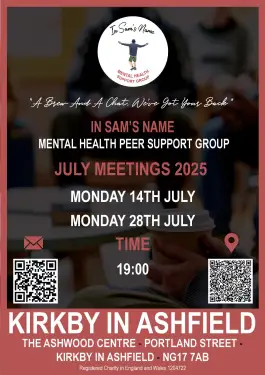 Click Here To Enlarge This Photo Of Ashfield Talk and Support Meeting Dates in July 2025