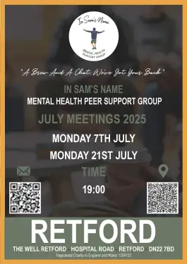 Click Here To Enlarge This Photo Of Retford Talk and Support Meeting Dates July 2025