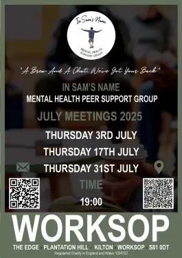Click Here To Enlarge This Photo Of Worksop Talk and Support Meeting Dates July 2025