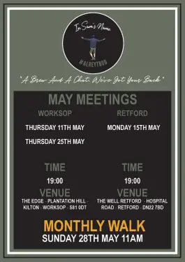Click Here To Enlarge This Photo Of Bassetlaw Talk and Support Meeting Dates in May 2023