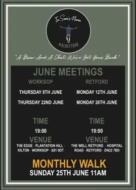 Click Here To Enlarge This Photo Of Bassetlaw Talk and Support Meeting Dates June 2023