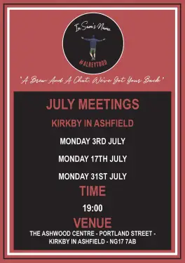 Click Here To Enlarge This Photo Of Ashfield Talk and Support Meeting Dates in July 2023