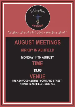 Click Here To Enlarge This Photo Of Ashfield Talk and Support Meeting Dates in August 2023