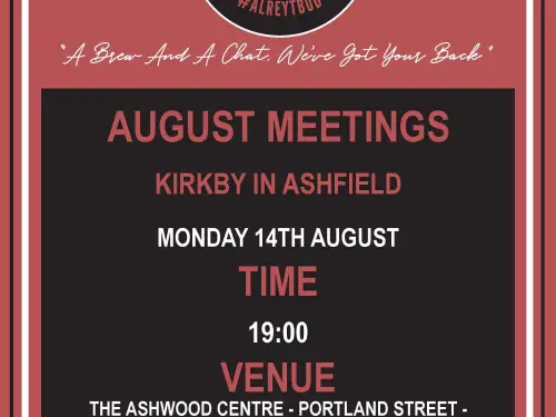 Ashfield Talk and Support Meeting Dates in August 2023