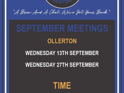 Ollerton Talk and Support Meeting Dates in September 2023
