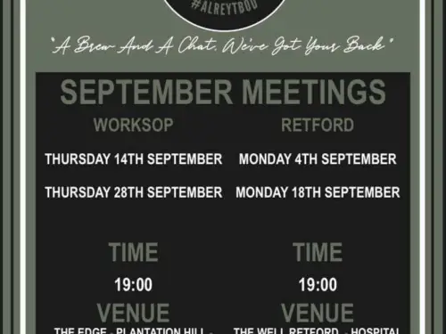 Bassetlaw Talk and Support Meeting Dates September 2023