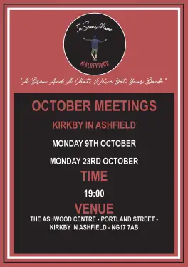 Click Here To Enlarge This Photo Of Ashfield Talk and Support Meeting Dates in October 2023