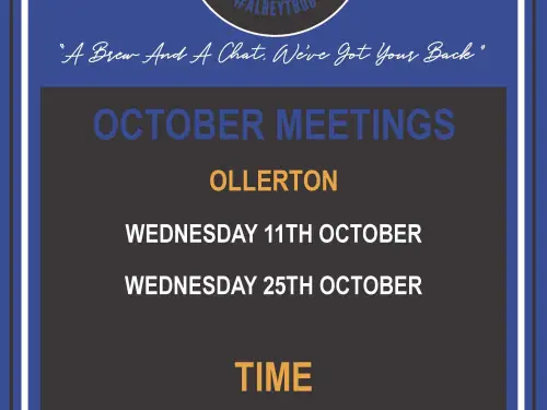 Ollerton Talk and Support Meeting Dates in October 2023