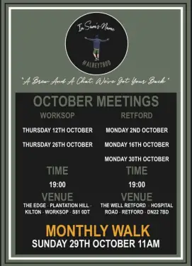Click Here To Enlarge This Photo Of Bassetlaw Talk and Support Meeting Dates October 2023