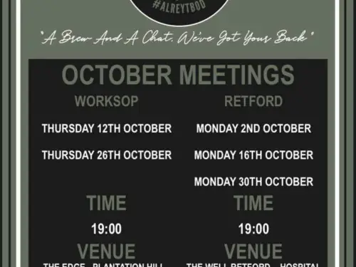 Bassetlaw Talk and Support Meeting Dates October 2023