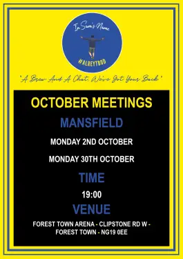 Click Here To Enlarge This Photo Of Mansfield Talk and Support Meeting Dates in October 2023