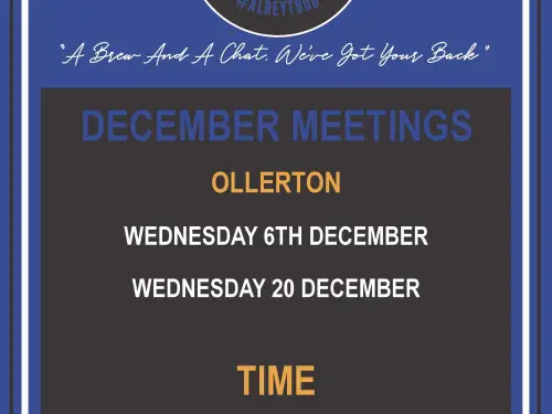Ollerton Talk and Support Meeting Dates in December 2023