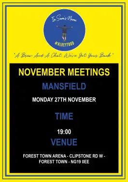 Click Here To Enlarge This Photo Of Mansfield Talk and Support Meeting Dates in November 2023