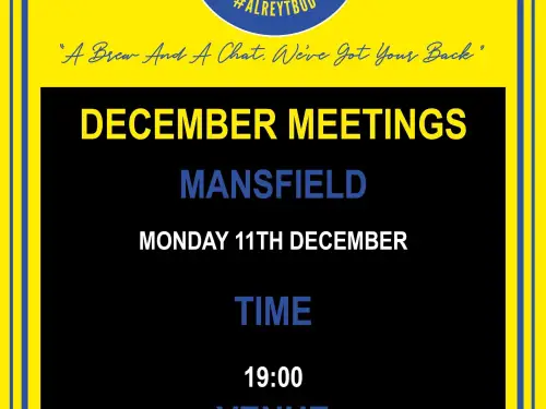 Mansfield Talk and Support Meeting Dates in December 2023