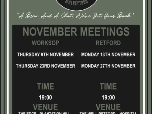 Bassetlaw Talk and Support Meeting Dates November 2023