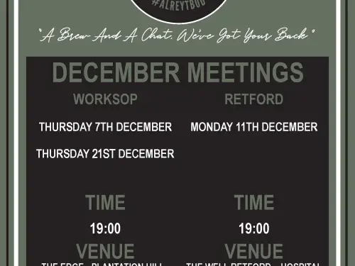 Bassetlaw Talk and Support Meeting Dates December 2023