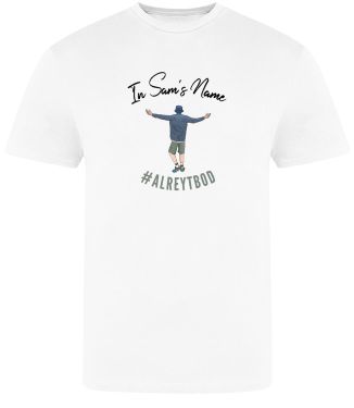 Click Here To Enlarge This Photo Of In Sam's name White Logo T-Shirt